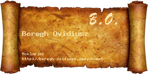 Beregh Ovidiusz névjegykártya